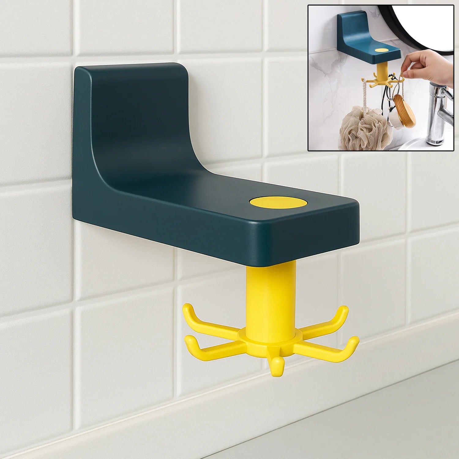 360 Degrees Self-Adhesive Hook Kitchen Bathroom