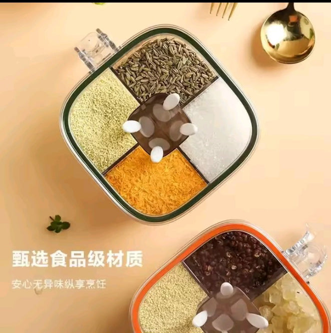 4 In 1 Partition Kitchen Seasoning Box Masala