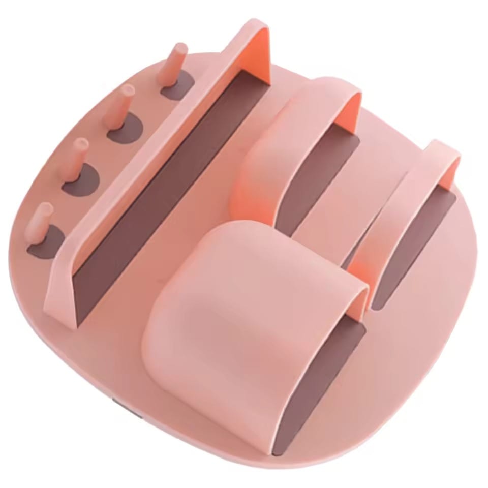 Storage Racks, Wall Mounted Pen Pencil Holder, Wall Shelf Floating Nail-Free Key Rack for Wall with 4 Hooks