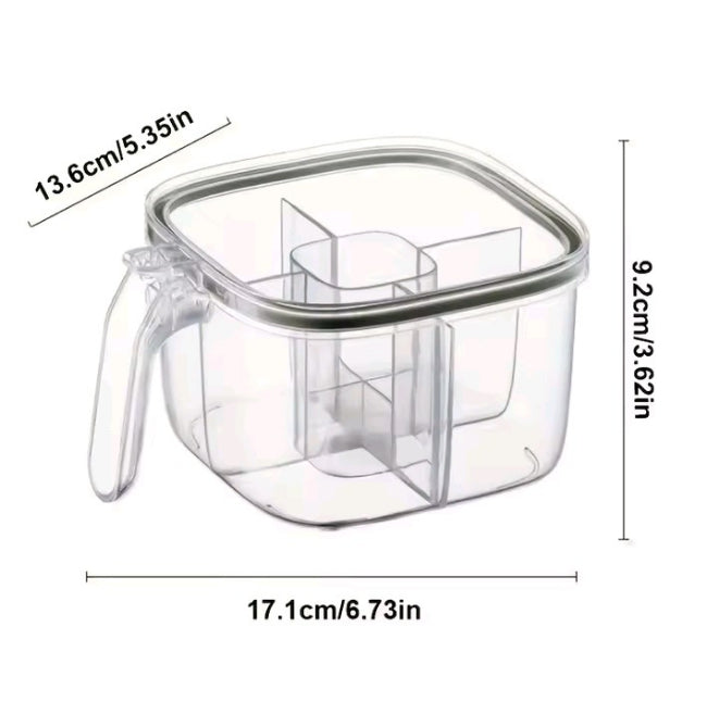 4 In 1 Partition Kitchen Seasoning Box Masala