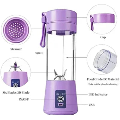 Wireless Charging 4 Blades Electric Juicer Mini Portable