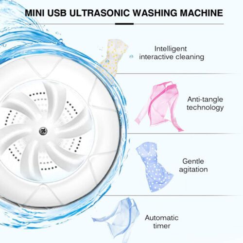 Mini Portable Ultrasonic Turbine Washing Machine Spin Laundry Washer