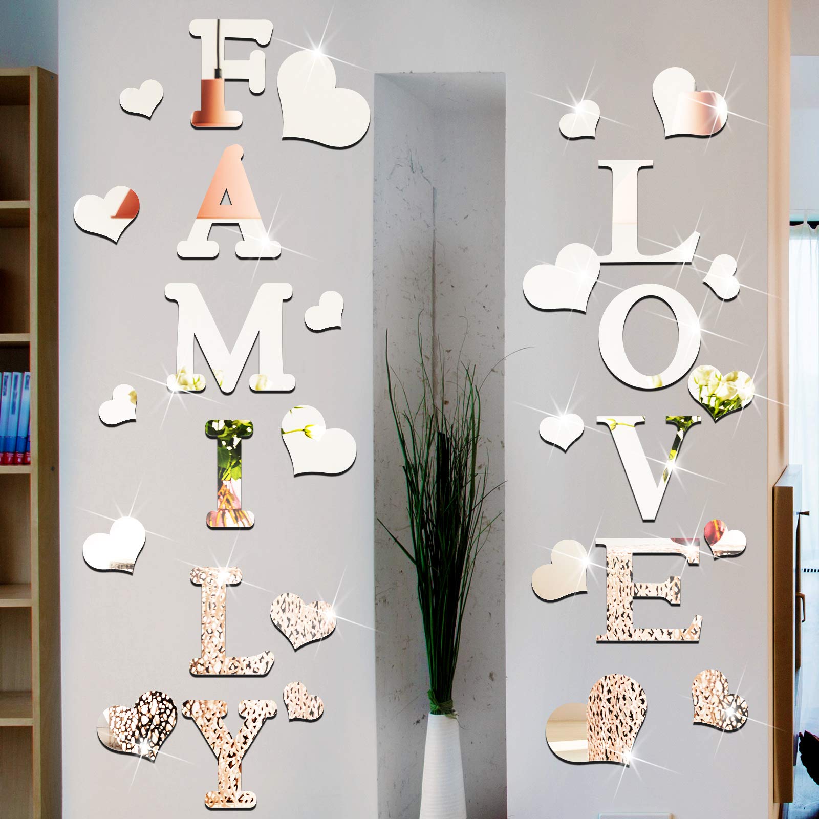3d Aclyric mirror Wall Stickers English Letters
