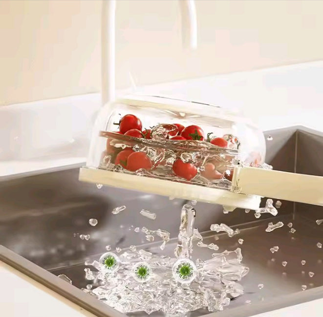 Multifunctional Folding Drain Basket With Handle Double-Layer