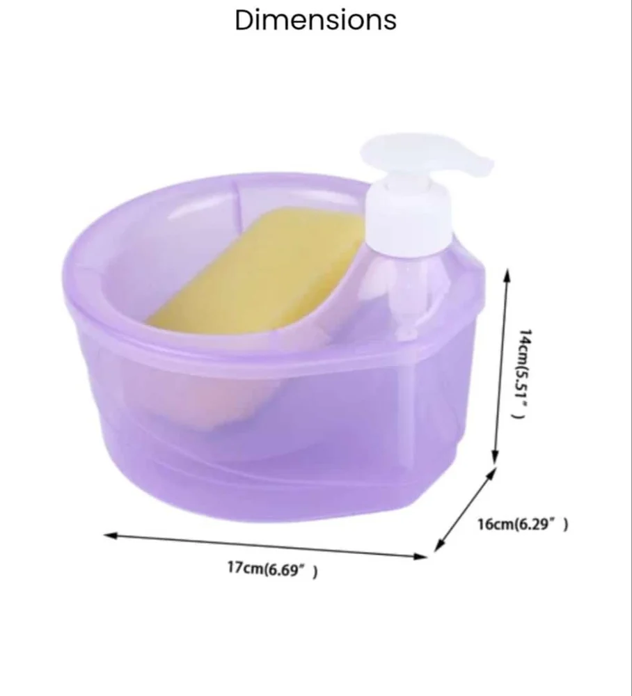 2 in 1 Soap Dispenser with Sponge Holder Manual Pump