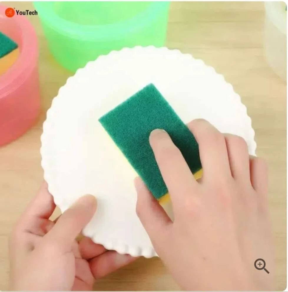 2 in 1 Soap Dispenser with Sponge Holder Manual Pump