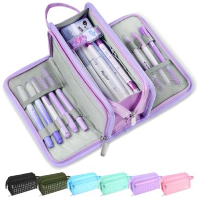 Large Pen Pencil Makeup Brushes Case Pouch